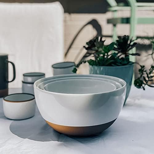 Ceramic Large Mixing Bowls - Set of 2 Nesting Bowls for Cooking, Serving, Popcorn, Salad etc - Microwavable, alternate view 7