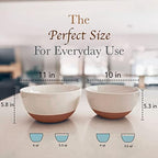 Ceramic Large Mixing Bowls - Set of 2 Nesting Bowls for Cooking, Serving, Popcorn, Salad etc - Microwavable, alternate view 3