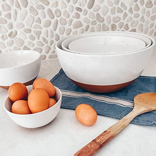 Ceramic Large Mixing Bowls - Set of 2 Nesting Bowls for Cooking, Serving, Popcorn, Salad etc - Microwavable, alternate view 6