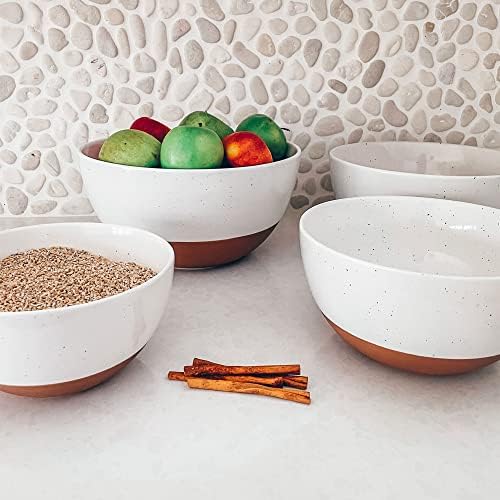 Ceramic Large Mixing Bowls - Set of 2 Nesting Bowls for Cooking, Serving, Popcorn, Salad etc - Microwavable, alternate view 7
