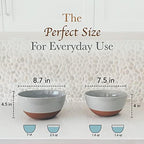 Ceramic Large Mixing Bowls - Set of 2 Nesting Bowls for Cooking, Serving, Popcorn, Salad etc - Microwavable, alternate view 3