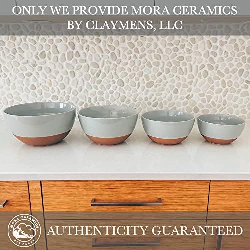 Ceramic Large Mixing Bowls - Set of 2 Nesting Bowls for Cooking, Serving, Popcorn, Salad etc - Microwavable, alternate view 5