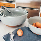Ceramic Large Mixing Bowls - Set of 2 Nesting Bowls for Cooking, Serving, Popcorn, Salad etc - Microwavable, alternate view 6