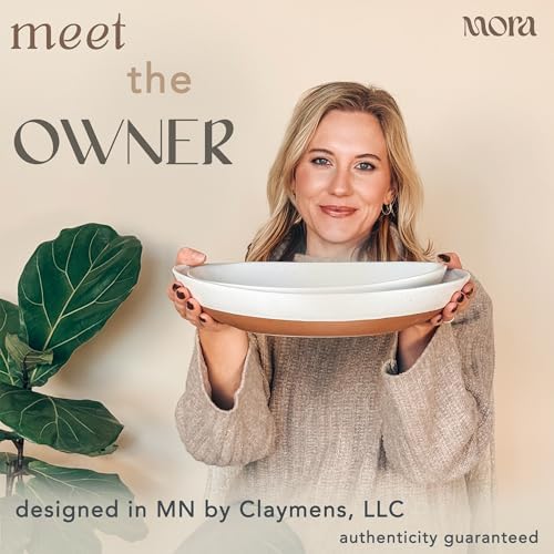 Ceramic Large Serving Bowls- Set of 2 Oval Platters for Entertaining. Modern Kitchen Dishes for Dinner, Fruit, alternate view