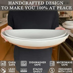 Ceramic Large Serving Bowls- Set of 2 Oval Platters for Entertaining. Modern Kitchen Dishes for Dinner, Fruit, alternate view