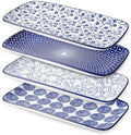 Ceramic Rectangular Salad Plates Set, Dinner Plate 9.4 Inch Dessert Plates for Party Entertaining, Small Serving