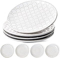 Ceramic Salad Plates Set of 4, 8 Inch Embossed Appetizer Plates for Kitchen, Small Dessert Plates, Microwave &