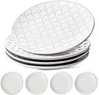 Ceramic Salad Plates Set of 4, 8 Inch Embossed Appetizer Plates for Kitchen, Small Dessert Plates, Microwave &