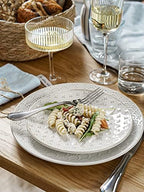Ceramic Salad Plates Set of 4, 8 Inch Embossed Appetizer Plates for Kitchen, Small Dessert Plates, Microwave &, alternate