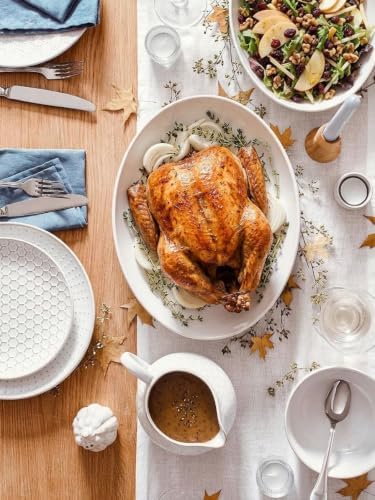 Ceramic Serving Bowls Set of 2, Large Serving Dishes for Entertaining, 11.8 & 13.7 Inch Oval Serving platter, alternate view
