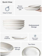 Ceramic Serving Bowls Set of 2, Large Serving Dishes for Entertaining, 11.8 & 13.7 Inch Oval Serving platter, alternate view