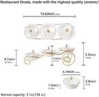 Ceramic Serving Bowls with glass Lids and metal Platter, 3 Removable Dipping Bowls Relish Tray Nuts Dishes for, alternate