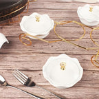 Ceramic Serving Bowls with glass Lids and metal Platter, 3 Removable Dipping Bowls Relish Tray Nuts Dishes for, alternate