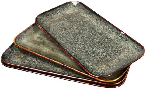 Ceramic Serving Dinner Plate Set, 4-Piece for Main Meals, Tacos, Lunches, Snack, Platters - Microwave and