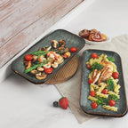 Ceramic Serving Dinner Plate Set, 4-Piece for Main Meals, Tacos, Lunches, Snack, Platters - Microwave and, alternate view 5