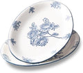 Ceramic Serving Platter, Large Oval Dinner Plates, Blue and White, Set of 2 in 13.7 Inch - Set of 2 in Blue