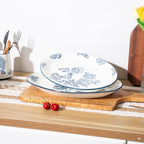Ceramic Serving Platter, Large Oval Dinner Plates, Blue and White, Set of 2 in 13.7 Inch - Set of 2 in Blue, alternate view 7