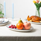 Ceramic Serving Platter, Large Oval Dinner Plates, Blue and White, Set of 3 in 12 Inch - Set of 3 in Blue, alternate view 7