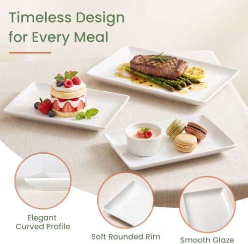 Ceramic Serving Platter Set 14”/12”/10” White Porcelain Serveware for Parties & Entertaining - Decorative, alternate view 5