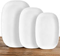 Ceramic Serving Platter Set 16”/14”/12” White Porcelain Serveware for Parties & Entertaining - Decorative