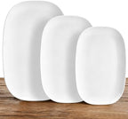 Ceramic Serving Platter Set 16”/14”/12” White Porcelain Serveware for Parties & Entertaining - Decorative