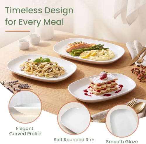 Ceramic Serving Platter Set 16”/14”/12” White Porcelain Serveware for Parties & Entertaining - Decorative, alternate view 5