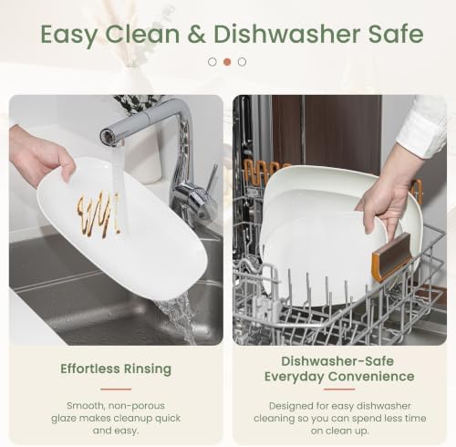 Ceramic Serving Platter Set 16”/14”/12” White Porcelain Serveware for Parties & Entertaining - Decorative, alternate view 6