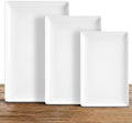 Ceramic Serving Platter Set 16”/14”/12” White Porcelain Serveware for Parties & Entertaining - Decorative
