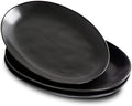 Ceramic Serving Platters, 12" Black Serving Tray, Serving Plates, Set of 3 in 12 Inch in Matte Black