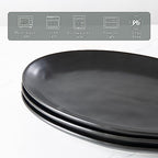 Ceramic Serving Platters, 12" Black Serving Tray, Serving Plates, Set of 3 in 12 Inch in Matte Black, alternate view 4