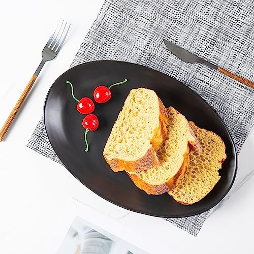 Ceramic Serving Platters, 12" Black Serving Tray, Serving Plates, Set of 3 in 12 Inch in Matte Black, alternate view 5
