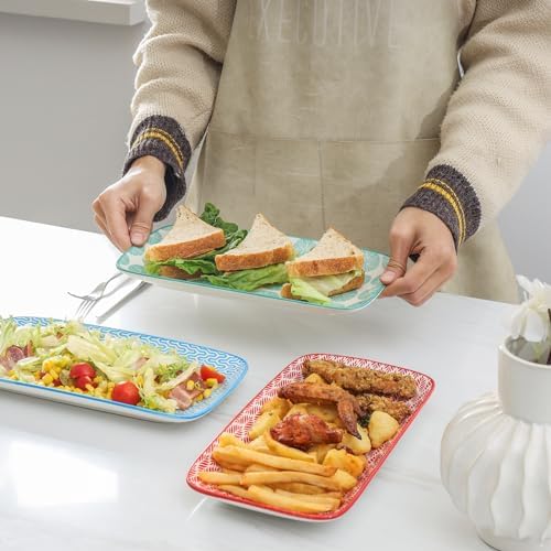 Ceramic Serving Platters, 12 Inch Serving Trays for Party Entertaining, Large Rectangular Serving Plates, Set of, alternate