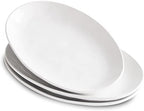 Ceramic Serving Platters, 12" White Serving Dishes, Dinner Plates, Set of 3 in 12 Inch in White