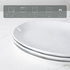 Ceramic Serving Platters, 12" White Serving Dishes, Dinner Plates, Set of 3 in 12 Inch in White, alternate view 4