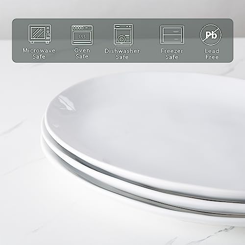 Ceramic Serving Platters, 12" White Serving Dishes, Dinner Plates, Set of 3 in 12 Inch in White, alternate view 4