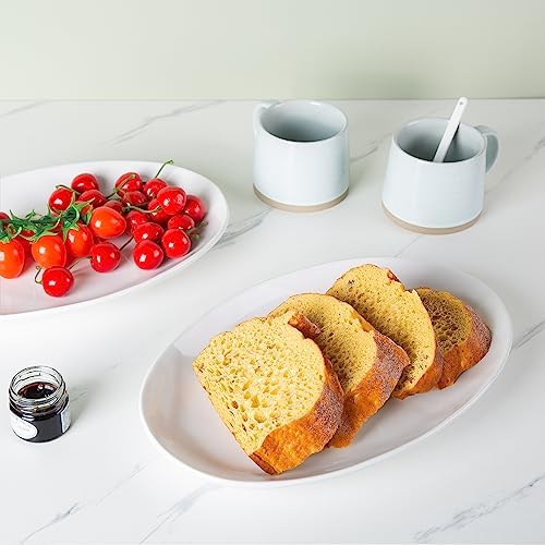 Ceramic Serving Platters, 12" White Serving Dishes, Dinner Plates, Set of 3 in 12 Inch in White, alternate view 6