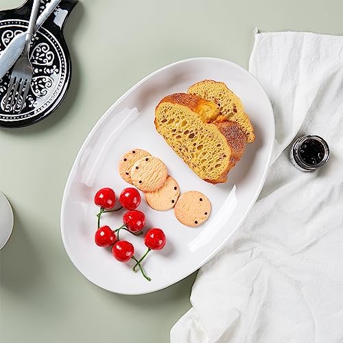 Ceramic Serving Platters, 12" White Serving Dishes, Dinner Plates, Set of 3 in 12 Inch in White, alternate view 7