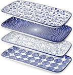 Ceramic Serving Platters, 14 Inch Serving Trays for Party Entertaining, Large Rectangular Serving Plates for