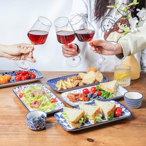 Ceramic Serving Platters, 14 Inch Serving Trays for Party Entertaining, Large Rectangular Serving Plates for, alternate view