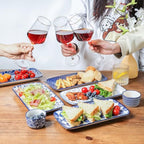 Ceramic Serving Platters, 14 Inch Serving Trays for Party Entertaining, Large Rectangular Serving Plates for, alternate view