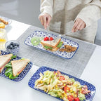 Ceramic Serving Platters, 14 Inch Serving Trays for Party Entertaining, Large Rectangular Serving Plates for, alternate view