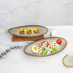 Ceramic Serving Platters, Dinner Plate Set of 2, Large Serving Tray for Entertaining, for Dessert, Salad, alternate view 2