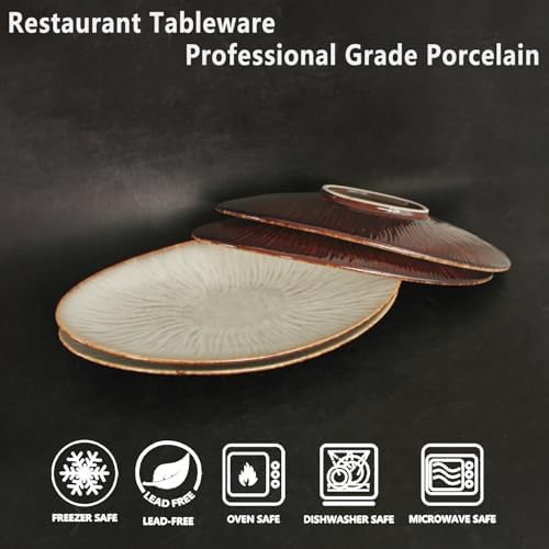 Ceramic Serving Platters, Dinner Plate Set of 2, Large Serving Tray for Entertaining, for Dessert, Salad, alternate view 4