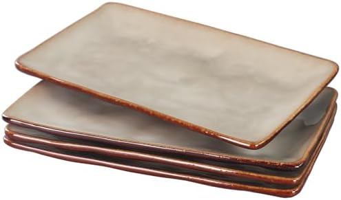 Ceramic Serving Platters, Dinner Plate Set of 4, Large Serving Tray for Entertaining, for Dessert Salad
