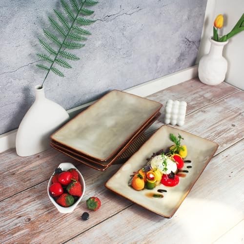 Ceramic Serving Platters, Dinner Plate Set of 4, Large Serving Tray for Entertaining, for Dessert Salad, alternate view 2
