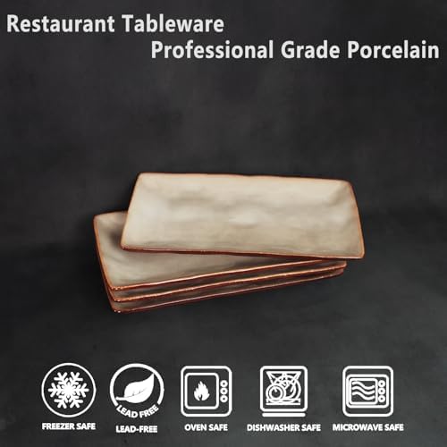 Ceramic Serving Platters, Dinner Plate Set of 4, Large Serving Tray for Entertaining, for Dessert Salad, alternate view 4