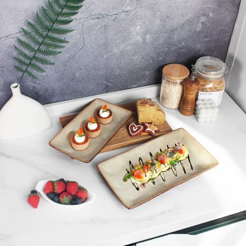 Ceramic Serving Platters, Dinner Plate Set of 4, Large Serving Tray for Entertaining, for Dessert Salad, alternate view 5