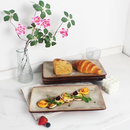 Ceramic Serving Platters, Dinner Plate Set of 4, Large Serving Tray for Entertaining, for Dessert Salad, alternate view 7