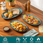 Ceramic Serving Platters Set of 3, Oval 16/14.7/13.5 Inch Stoneware Serving Dishes for Entertaining, Microwave, alternate