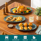 Ceramic Serving Platters Set of 3, Oval 16/14.7/13.5 Inch Stoneware Serving Dishes for Entertaining, Microwave, alternate